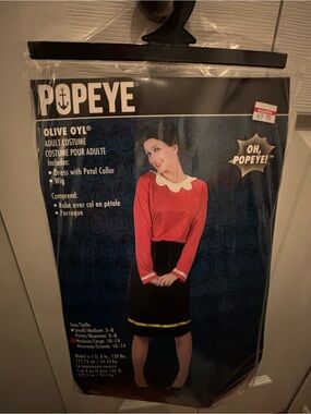 Olive Oyl Women's Costume Skirt - Red Top with Black Skirt
